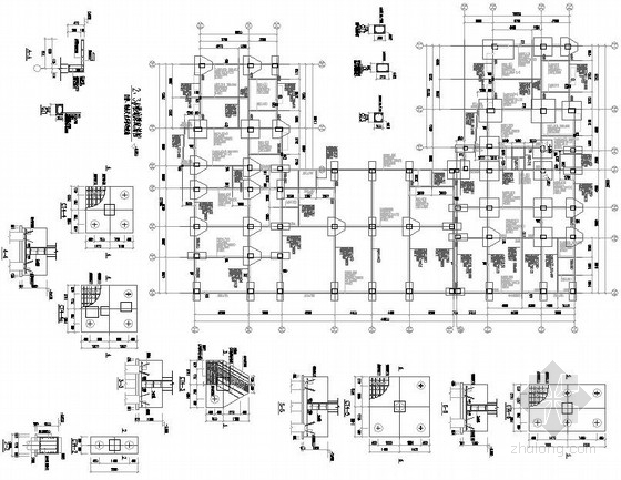 公寓楼结构建筑施工图纸资料下载-大底盘双塔公寓楼结构施工图（10层+6层）