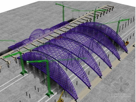 四川标化工地资料下载-[四川]大跨度空间钢结构斜放拱航站楼工程施工组织设计（426页，鲁班奖）