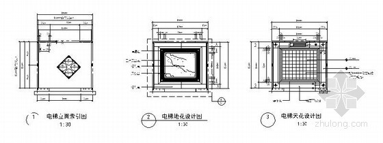 某高档花园小区入户大堂电梯间施工图- 