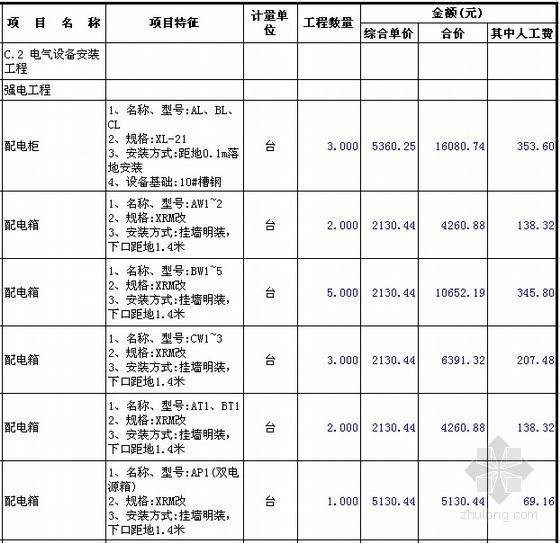 装饰资料全套资料下载-8层办公楼装饰安装工程清单招标控制价全套资料（清单+控制价+图纸）