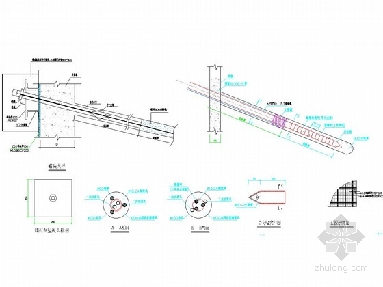 [湖南]15米深基坑桩锚支护施工图（永久支护）-桩锚支护大样图 