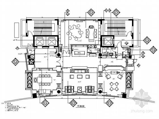 高层装饰CAD图纸资料下载-[江苏]开发区高层高档现代会所接待区室内装修施工图（含高清实景图）