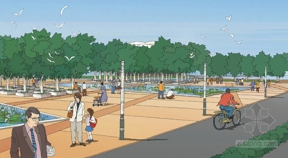 [江苏]都市新城道路景观概念设计方案-景观效果图