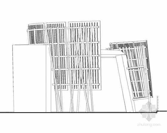 建筑施工图弧形立面资料下载-某生态区接待处入口弧形大门建筑施工图