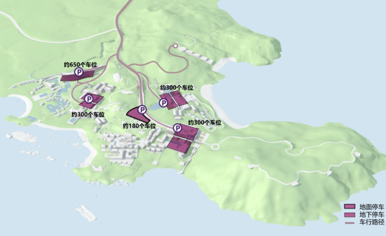 [海南]鲁能文昌海石滩旅游小镇规划（爱情主题）B-6 停车布局分析