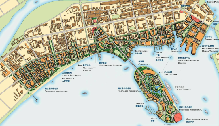 [海南]三亚市蓝色海岸城市设计（商业，滨水）A-1 平面图