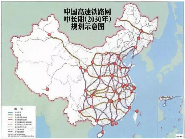 中国高铁线路规划资料下载-中国高铁线路八纵八横规划图一览，看看哪些高铁经过你家乡