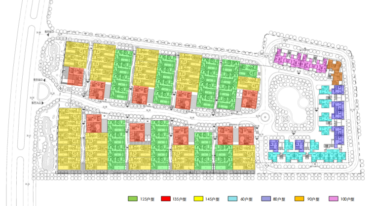 [海南]东南亚风格居住区规划设计方案文本（PDF）-户型分布图