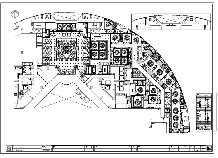 广州中信广场东海海鲜酒家室内设计施工图-天花灯具与地面关系图