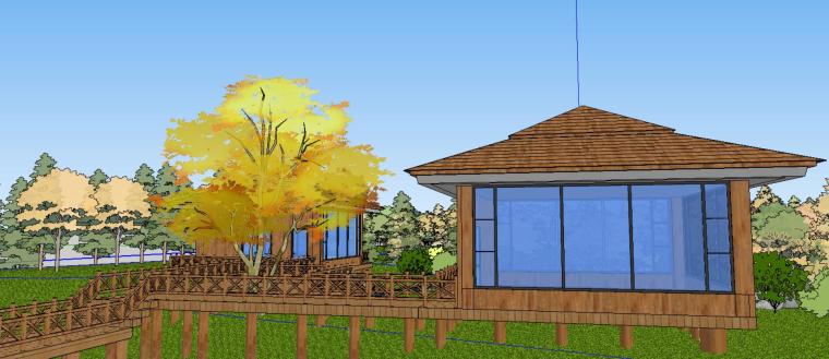 喷泉水帘3d模型下载资料下载-小亭子庭院景观设计模型
