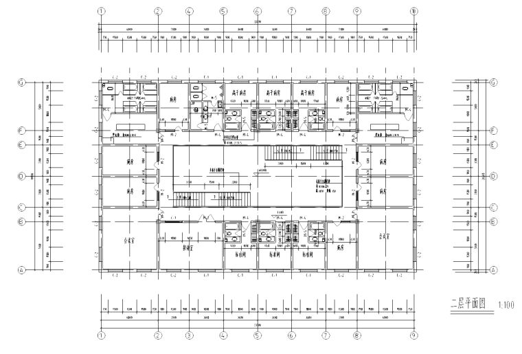 医院室内设计施工图cad资料下载-[西藏]某医院二层门诊楼室内设计施工图