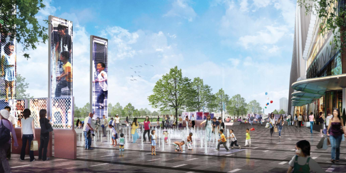 广场坐凳图片资料下载-[广东]生态“云科技”世茂中心互动商业广场景观规划设计方案