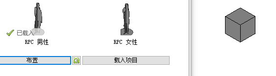 revit考试资料下载-我在revit载入RPC族男性的时候，界面显示了一个实心方块，跪求大