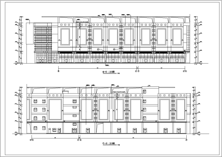 5套现代多层购物中心商业建筑设计施工图CAD-多层大型商场建筑设计