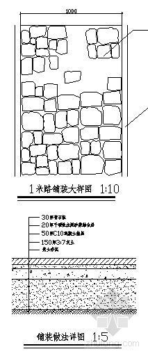 石板路铺装大样图资料下载-1米路铺装大样图