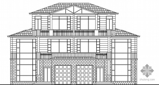 L型建筑图资料下载-某三层L型别墅建筑方案图