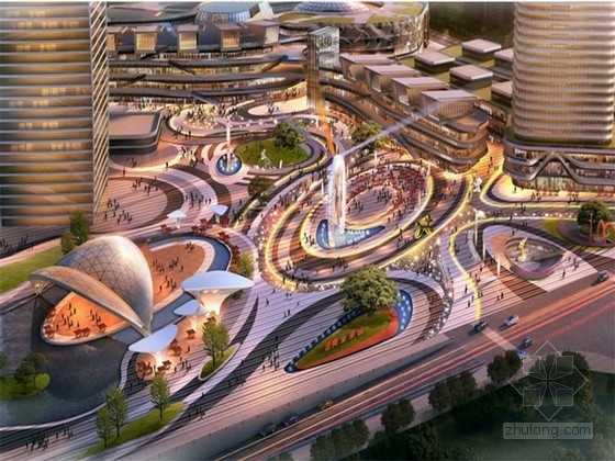 3d假山模型资料下载-[重庆]未来概念乐动广场景观设计方案