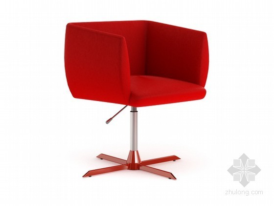 时尚沙发椅3D模型资料下载-红色时尚沙发椅3D模型