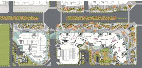 [北京]时尚都市商业区景观规划设计方案-总平面图 