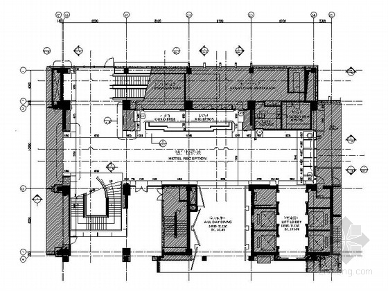 酒店大堂图纸CAD资料下载-[上海]现代豪华酒店大堂区CAD施工图