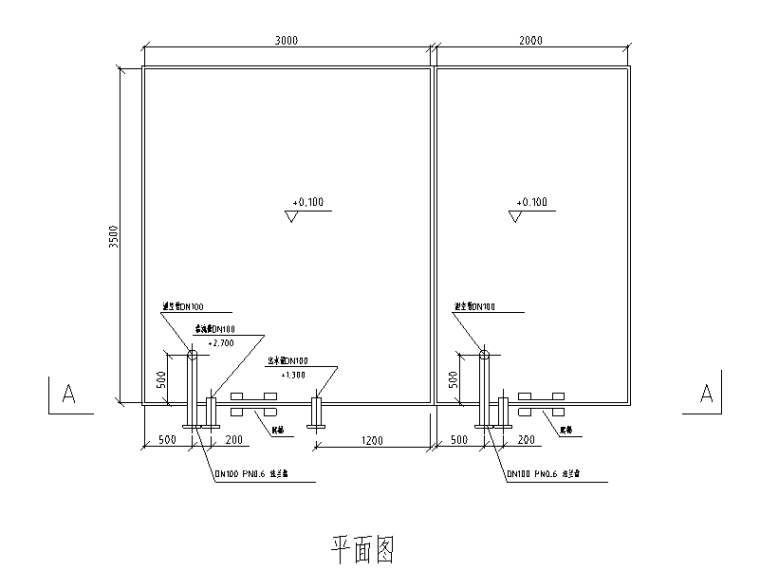 中水回用平面布置资料下载-[北京]办公楼中水回用水处理施工图设计（CAD）