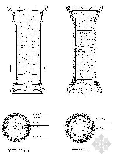 欧式罗马柱资料下载-罗马柱安装节点图