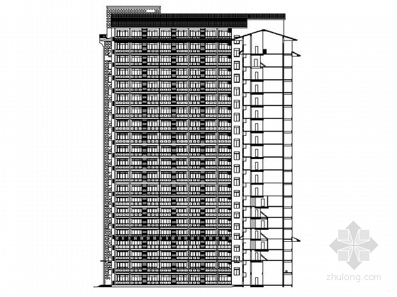 公寓式酒店建筑方案资料下载-[惠州]某十七层公寓式酒店建筑扩初图