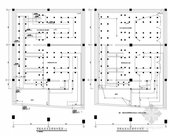 [北京]健身娱乐综合公共建筑楼全套电气施工图纸79张（含酒店 餐厅 会议室） -桥架布置图 