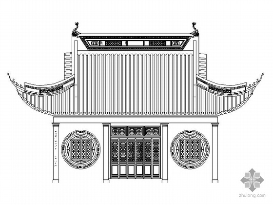 寺庙施工图及预算资料下载-某古建寺庙建筑施工图