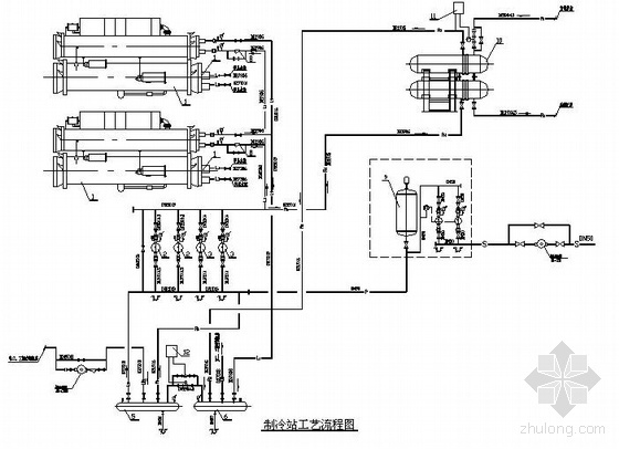 水冷冷水机组机房资料下载-水冷螺杆机房施工图