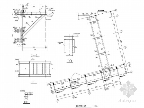 皮带机通廊图纸资料下载-L型通廊钢混结构施工图