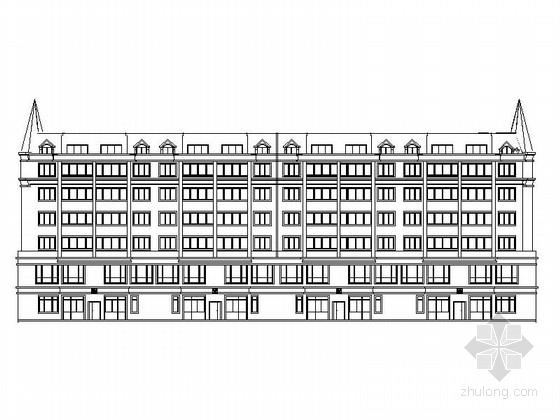 六层商住楼建筑施工图下载资料下载-[黑龙江]某六层欧式风格商住楼建筑施工图