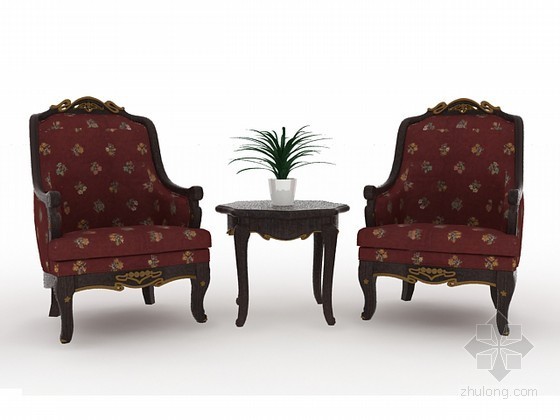 休闲椅子沙发资料下载-欧式休闲椅组合