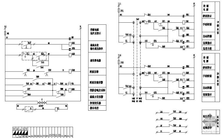 消防排水泵(一用一备)控制电路图_1