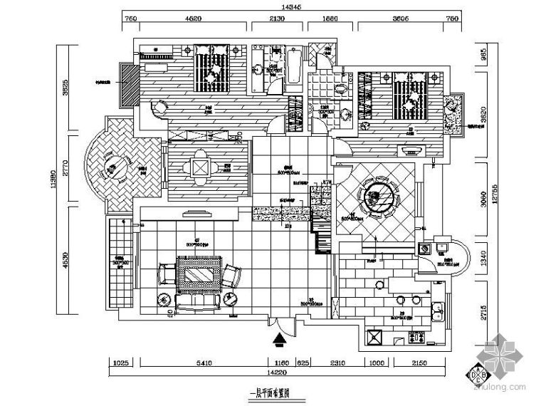 四室二厅装修效果图资料下载-168㎡四室二厅装修图(含效果)