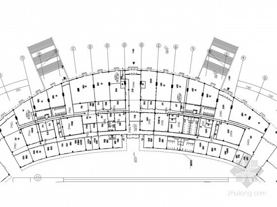[山东]大型体育馆建筑空调通风系统设计施工图（含采暖设计）-一层排烟平面图 
