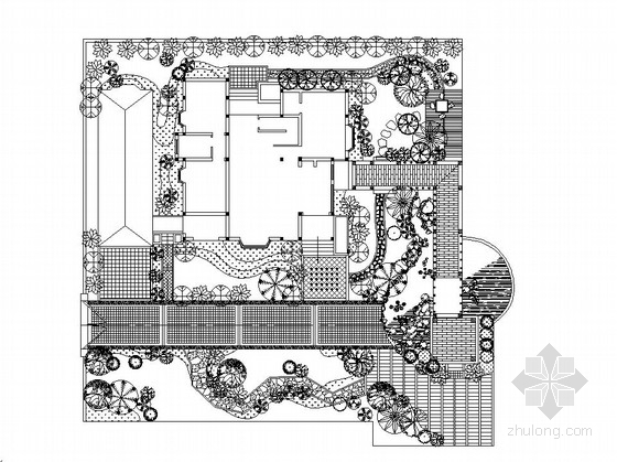 别墅庭院园林景观工程施工图- 
