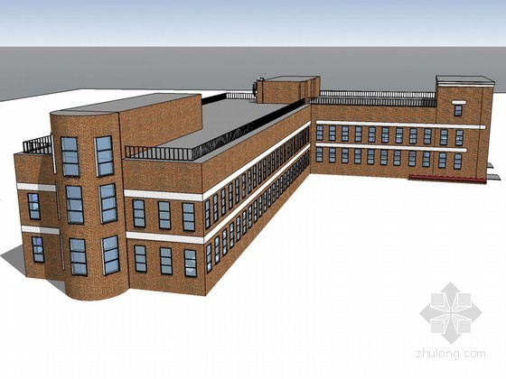 某学院建筑SketchUp模型下载-某学院建筑 