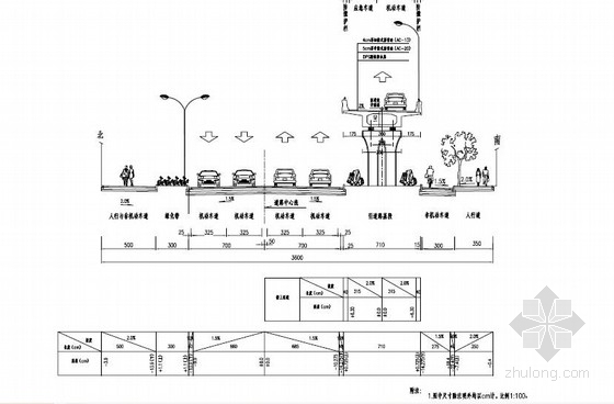 跨河大桥接线道路工程施工图设计222张（含管线照明景观绿化）-道路标准断面设计图（匝道引道段） 