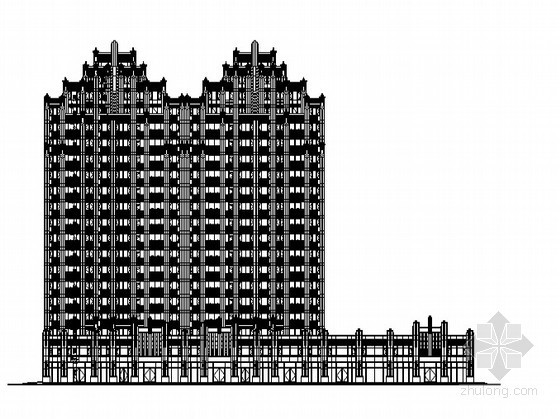 6层单元式建筑设计图资料下载-某小区十八层单元式底商住宅楼建筑施工图（2011年5月最新作品）