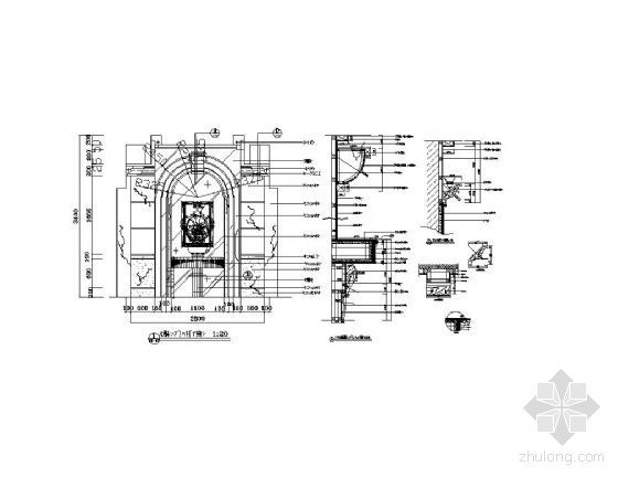 花台大样图CAD资料下载-欧式豪华电梯厅花台详图