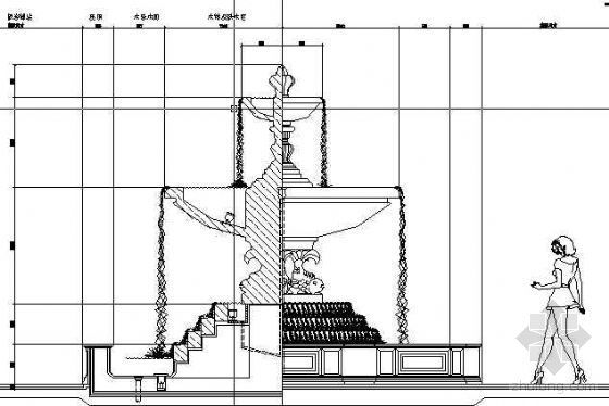 欧式水景cad平面图资料下载-特色欧式水景详图