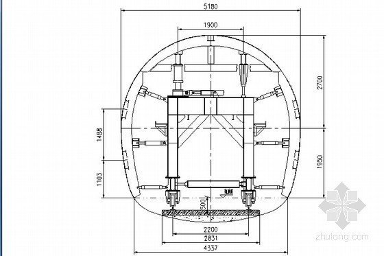 地铁车站及区间工程实施性施工组织设计124页附CAD（复合式衬砌结构 矿山法）-区间模板台车大样图 