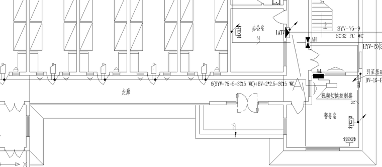 某学员宿舍电气施工图全套-弱电平面图