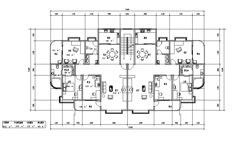 70种80至250平米室内户型方案设计图集（70张）-户型方案平面图