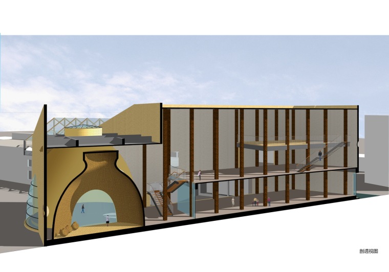 淄博小米醋博物馆-09剖透视图