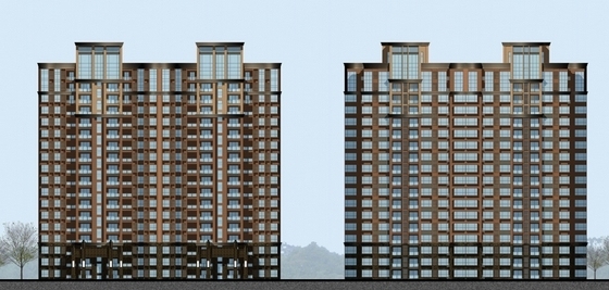 [四川]城市新区高档住宅区规划及单体建筑设计方案文本（含CAD）-城市新区高档住宅区规划及单体建筑立面图