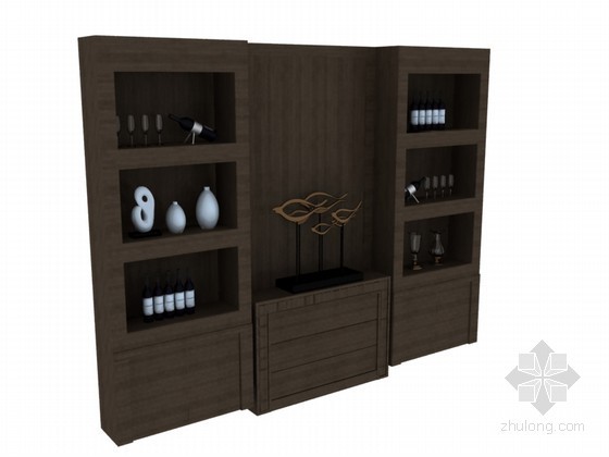 装饰柜子资料下载-中式柜子3D模型下载