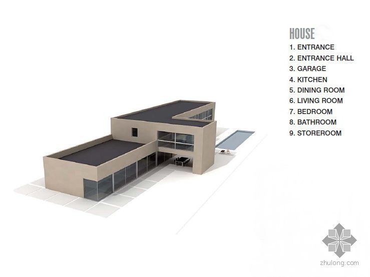 CAD两层半农村小洋房资料下载-两层别墅