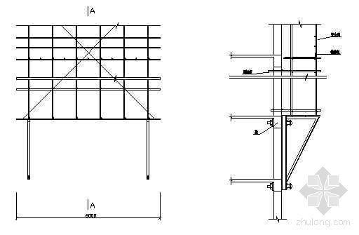 框架结构电梯立面图资料下载-结构施工挂架立面图